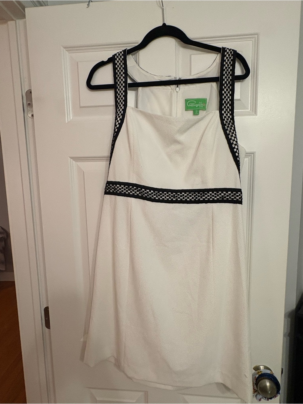 Pappagallo White Mini Dress with Black Trim